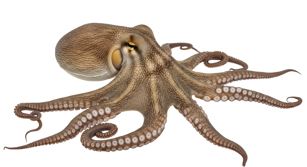 Isolated Octopus with Detailed Texture