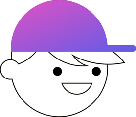 Boy with cap icon with soft color gradient. Back to school abstract vector illustrations series.