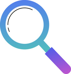 Magnifying glass icon with soft color gradient. Back to school abstract vector illustrations series.