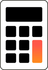 Calculator icon with soft color gradient. Back to school abstract vector illustrations series.