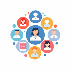 Obraz premium Vector icon set of social media logos in flat design, minimal color palette, editable and scalable