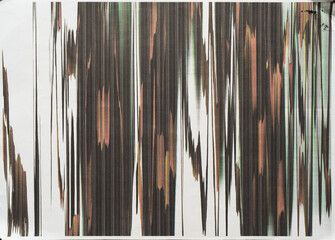 Abstract Red, Black, White and Green Glitchy Color Bar created from Photocopy Art Technique