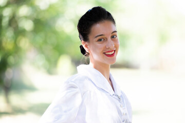 Young Ukrainian girl in national costume.