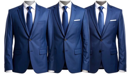 Three navy blue suits