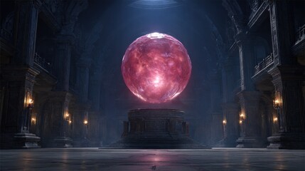 Globes in ancient hall