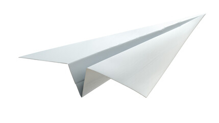 white paper plane isolated on transparent background
