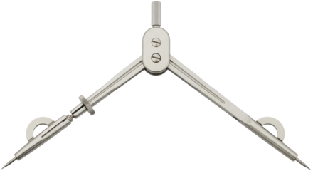 Isolated Silver Drawing Compass