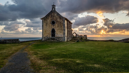 The Hermitage of Santa Catalina de Mundaka (Navarra, Spain) at dawn