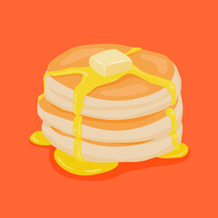 vector hand drawn pancake illustration template