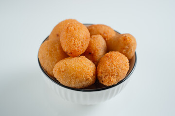 Combro is a typical Sundanese fried food. Combro is made from grated cassava which is shaped round or oval and filled with oncom and chili sauce and then fried.