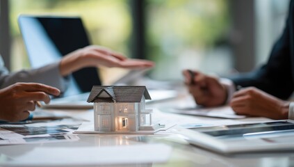 Business meeting about a house