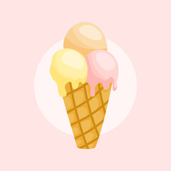 vector ice cream illustration template