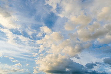 夏の空　夕暮れの時の空と雲01