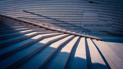 Obraz premium Architectural design of modern building with stairs and shadows abstract pattern
