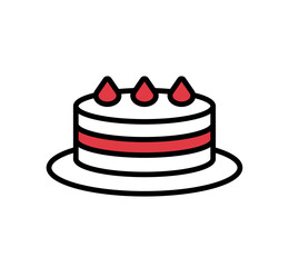 クリスマスケーキのアイコンイラスト / ベクター