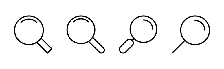 Search icon set. search magnifying glass icon