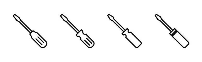 Screwdriver icon set. tools icon vector