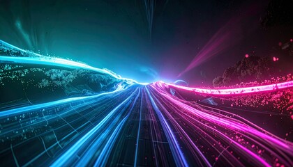 Colors intertwine to represent diverse data types.  