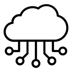 cloud service icon line