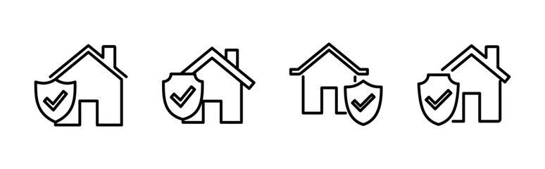 House insurance icon set. house protection icon.