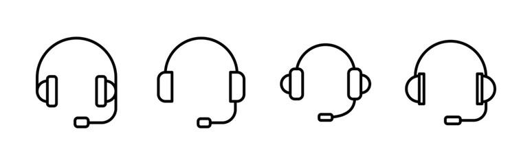 Headphone icon set. Headvector icon symbols