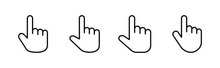 Hand icon set. hand vector icon, palm,click