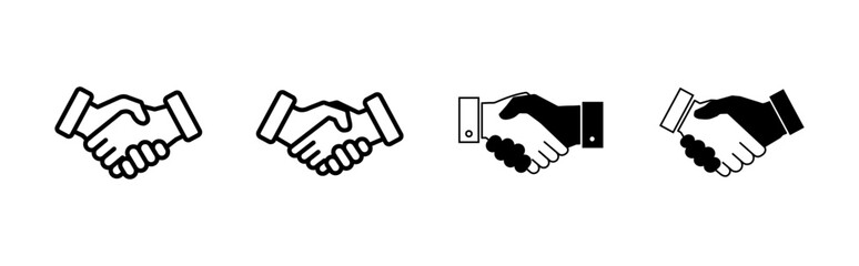 Handshake icon set. business handshake. contact agreement