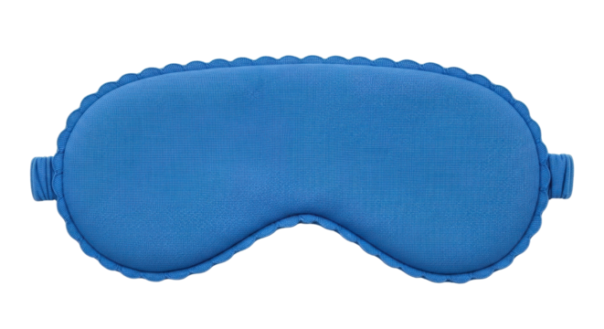 Blue sleep mask for comfortable rest isolated PNG with Transparent Background