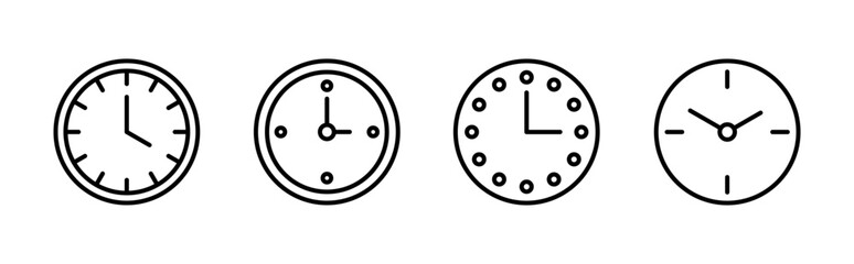 Clock icon set. Time icon vector. watch icon symbol