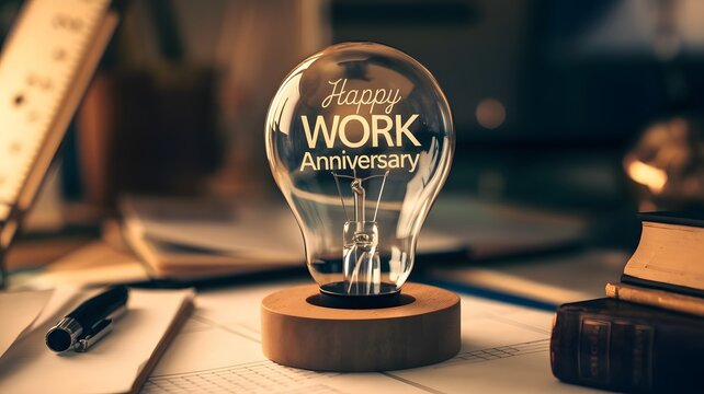 Celebrating Work Milestones A Glowing Lightbulb Concept