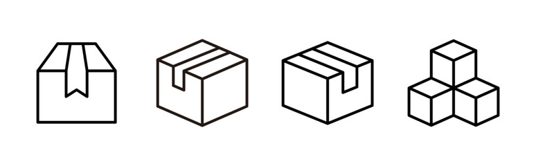 Box icon set. box vector icon, package, parcel