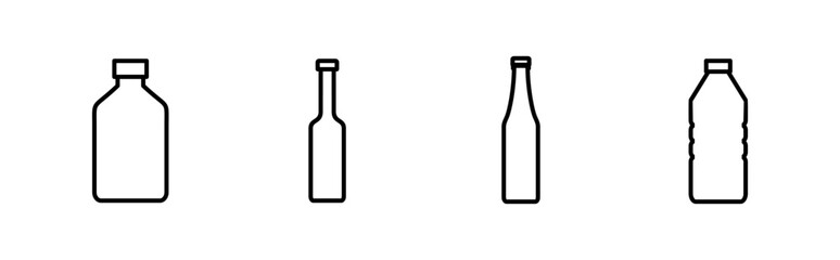 Bottle icon set. bottle vector icon