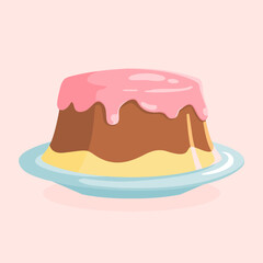 vector hand drawn pudding illustration template