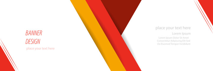 Creative banner background for seminar, conference, presentation, flyer, poster, brochure, decoration &ndash; Abstract banner design with multiple color shape &ndash; Minimal banner template with double line 