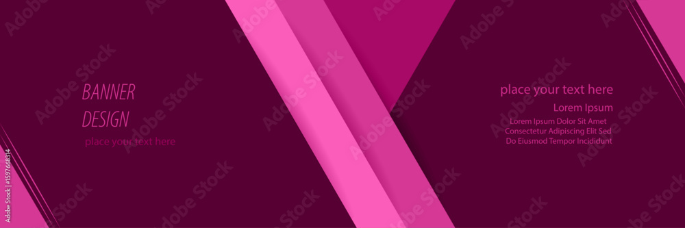 Poster abstract banner design with multiple color shape – double line minimal banner template – creative ba