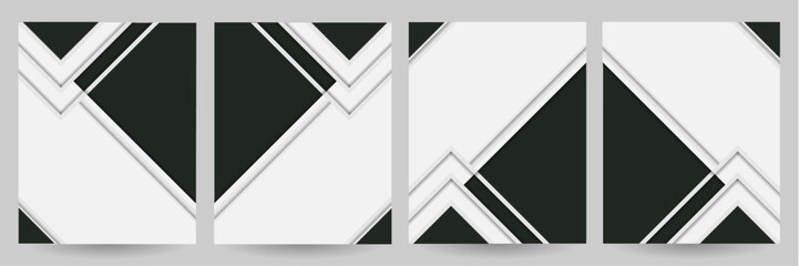 Geometric black minimal banner template – Creative template for seminar, conference, brochure, book cover, flyer, poster, brochure, decoration – Abstract cover background with multiple triangle shape