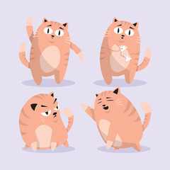 Cats mascot design. Cute cats stock vector pack.