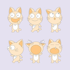 Cats mascot design. Cute cats stock vector pack.