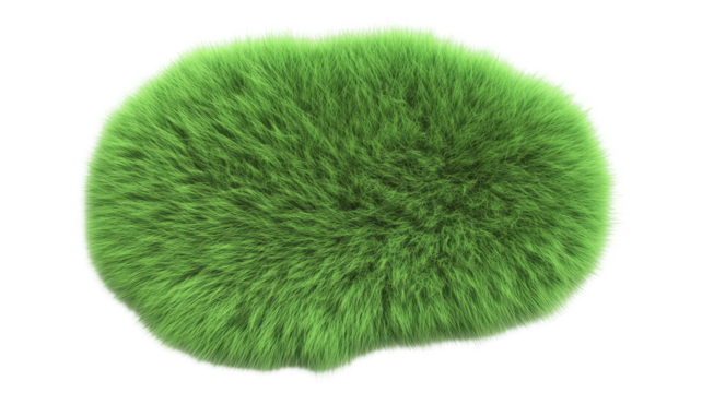 Title: Abstract Organic Green Fur Texture Form Isolated on White Background