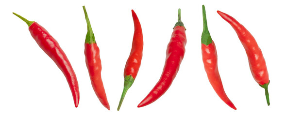 Red Chili Peppers Scattered on White Surface