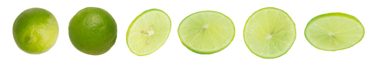Lime Slices Isolated on White Background