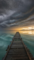 Fototapeta premium pier at sunset