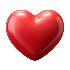 Glossy Red Heart Shape 3d Render isolated on a transparent background love symbol png, cut out, clipping path, social media, Advertisement, high quality, HD photo, close up,  web, banner, poster.


