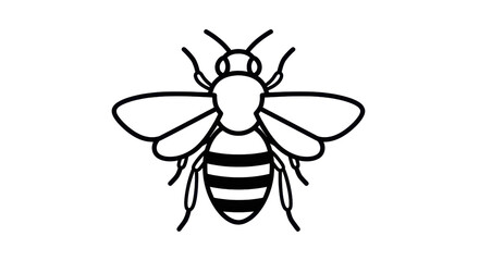Honey bee illustration for logo or icon isolated PNG with Transparent Background