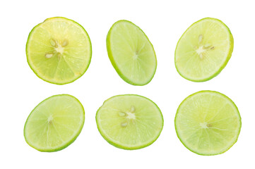 Lime Slices Isolated on White Background