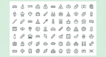 Baking and food icons cake cupcake