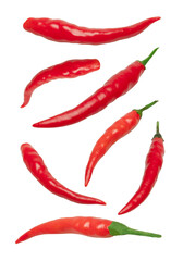 Red Chili Peppers Isolated on White Background