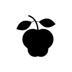 vector illustration of a green apple silhouette