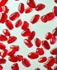 Floating pomegranate pieces high detail