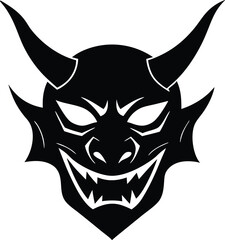 demon mask vector icon.